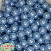 16mm Baby Blue Pearl Beads 20pc.