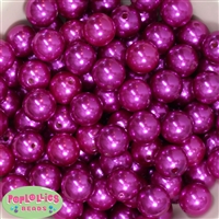 16mm Bright Pink Faux Pearl Beads