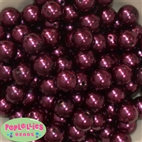 Bulk 16mm Burgundy Pearl Beads 100pc