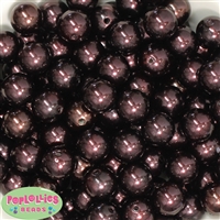 16mm Cocoa Brown Faux Acrylic  Pearl Bubblegum Beads Bulk