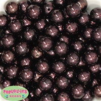 16mm Cocoa Brown Faux Acrylic  Pearl Bubblegum Beads