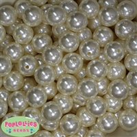 16mm Cream Faux Acrylic Pearl Bubblegum Beads Bulk