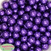 16mm Dark Purple Faux Acrylic Pearl Bubblegum Beads