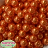 16mm Deep Orange Faux Acrylic Pearl Bubblegum Beads Bulk