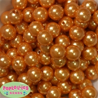 16mm Gold Faux Acrylic Pearl Bubblegum Beads Bulk