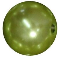 16mm Light Olive Green Faux Acrylic Pearl Bubblegum Beads