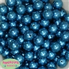 16mm Peacock Blue Faux Acrylic Pearl Bubblegum Beads Bulk