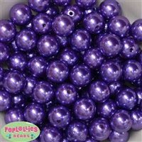 16mm Purple Faux Acrylic Pearl Bubblegum Beads Bulk