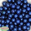 16mm Royal Blue Faux Acrylic Pearl Bubblegum Beads Bulk