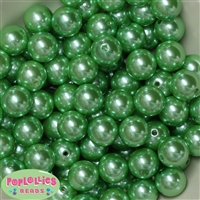 16mm Spring Green Faux Acrylic Pearl Bubblegum Beads Bulk