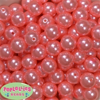 16mm Shell Pink Faux Acrylic Pearl Bubblegum Beads  Bulk