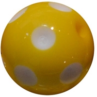 16mm Yellow Polka Dot Acrylic Bubblegum Beads