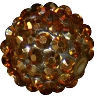 16mm Gold Metallic Rhinestone Beads