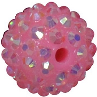 16mm Pink Rhinestone Beads