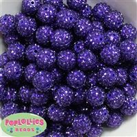 16mm Deep Purple  Rhinestone Beads 20 Pack