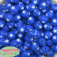 16mm Royal Blue Acrylic Bubblegum Beads Bulk
