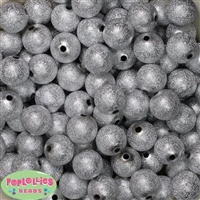 16mm Silver Stardust Bubblegum Beads