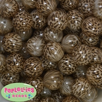 20mm Cheetah Print Bubblegum Beads