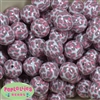 20mm Pink Camo Print Bubblegum Beads