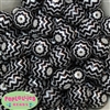 20mm Black Chevron Bubblegum Bead