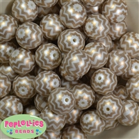 20mm Gold Chevron Bubblegum Bead