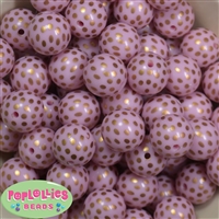 20mm Pink and Gold Bubblegum Beads