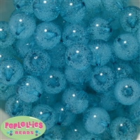 20mm Cyan Blue Fizzy Bubblegum Bead