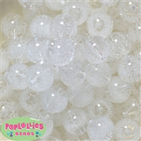 20mm Clear White Fizzy Bubblegum Bead