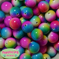 20mm Tie Dye Print Bubblegum Beads
