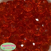 22mm Clear Orange Abacus Bubblegum Beads