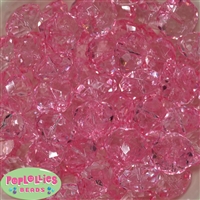 22mm Clear Pink Abacus Bubblegum Beads
