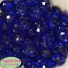 22mm Clear Royal Blue Abacus Bubblegum Beads