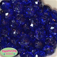 22mm Clear Royal Blue Abacus Bubblegum Beads