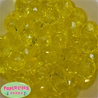 22mm Clear Yellow Abacus Bubblegum Beads