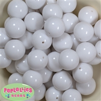 22mm White Solid Bubblegum Beads