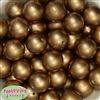 24mm Matte Gold Faux Pearl Bubblegum Beads Bulk