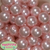 24mm Baby Pink Faux Pearl Bubblegum Beads Bulk