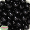 24mm Black Faux Pearl Bubblegum Beads