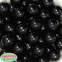 24mm Black Faux Pearl Bubblegum Beads