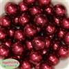 24mm Burgundy Faux Pearl Bubblegum Beads Bulk