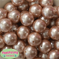 24mm Champagne Faux Pearl Bubblegum Beads