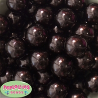 24mm Cocoa Brown Faux Pearl Bubblegum Beads