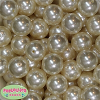 24mm Cream Faux Pearl Bubblegum Beads