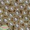 24mm White Faux Pearl Bubblegum Beads Bulk