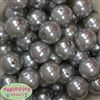 24mm Gray Acrylic Faux Pearl Bubblegum Beads