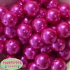 24mm Hot Pink Faux Pearl Bubblegum Beads