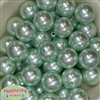 24mm Mint Faux Pearl Bubblegum Beads Bulk