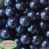 24mm Navy Blue Faux Pearl Bubblegum Beads