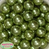 24mm Olive Green Faux Pearl Bubblegum Beads