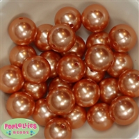 24mm Orange Faux Pearl Bubblegum Beads Bulk